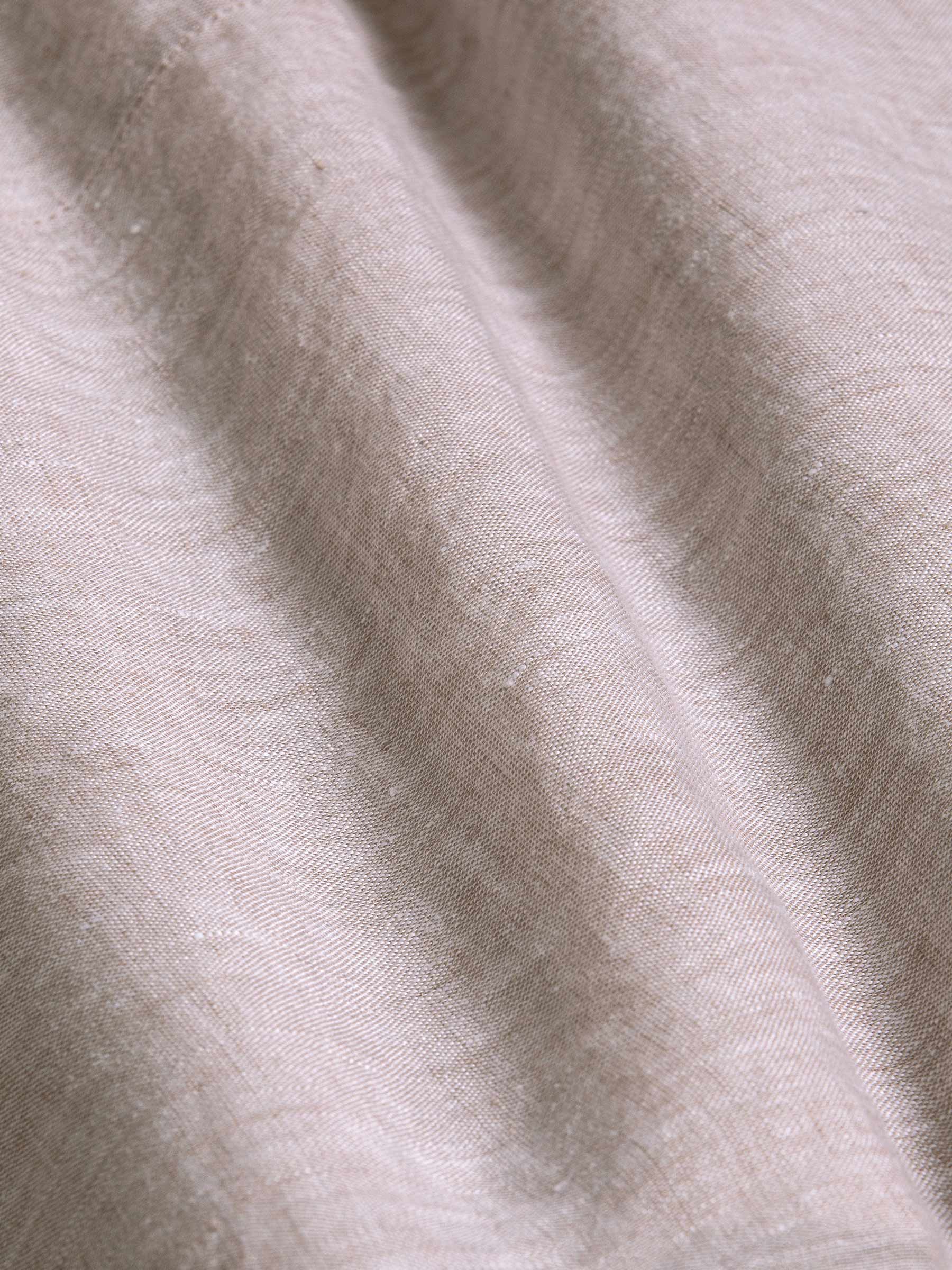 Redention Linen Beige Overhemd Lange Mouw