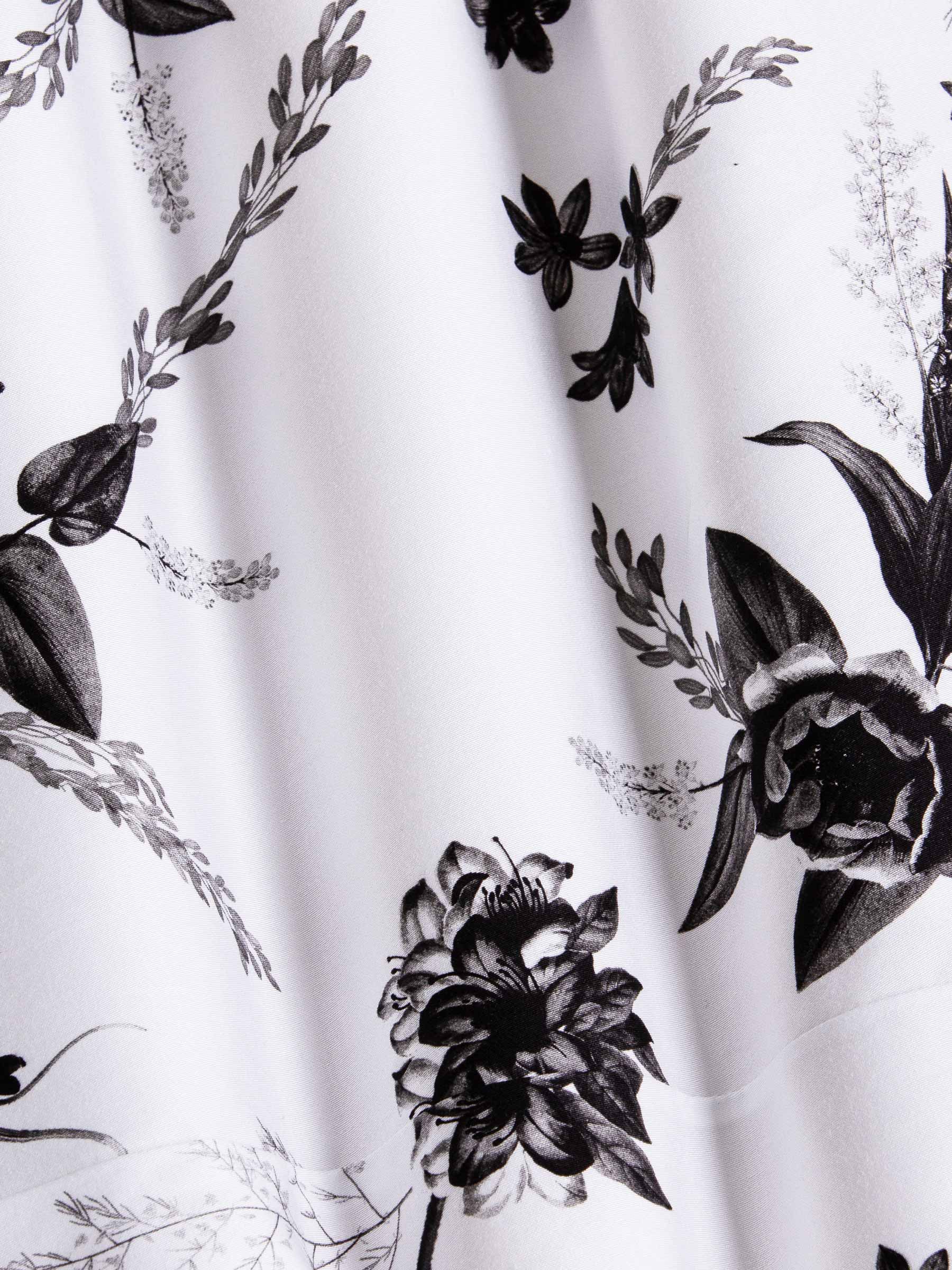 Oasis White Floral Print Overhemd Lange Mouw