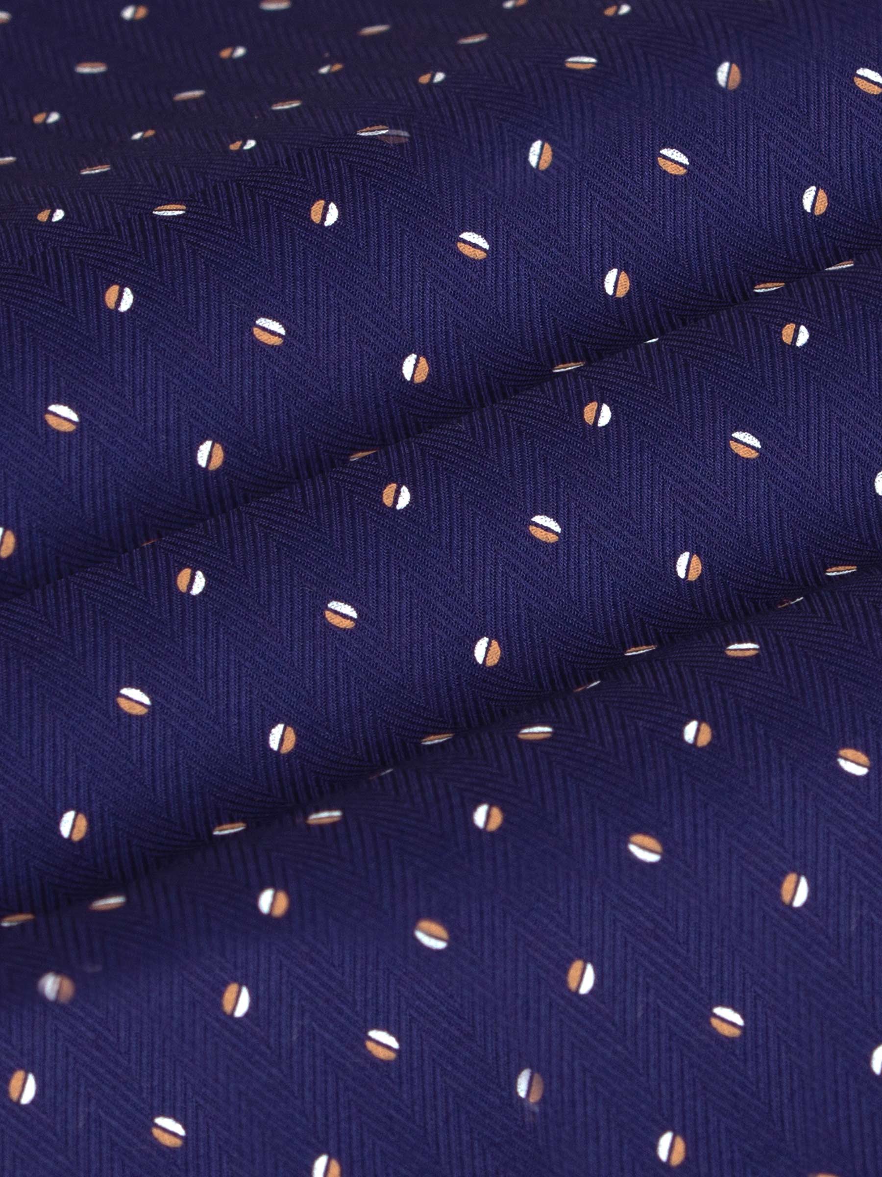 Verdantia Coffee Bean Pattern Navy Overhemd Lange Mouw 